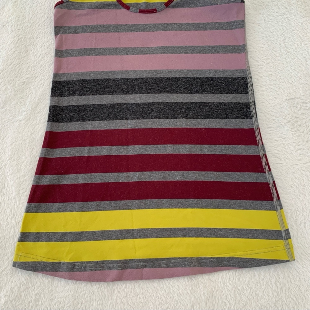 Women’s 2 LULULEMON Cool Racerback Luon Yoga Tank Top Triplet Twin Stripe - Picture 3 of 7